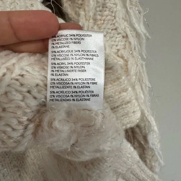 Anthropologie Fringed V-Neck Sweater - Picture 6 of 8